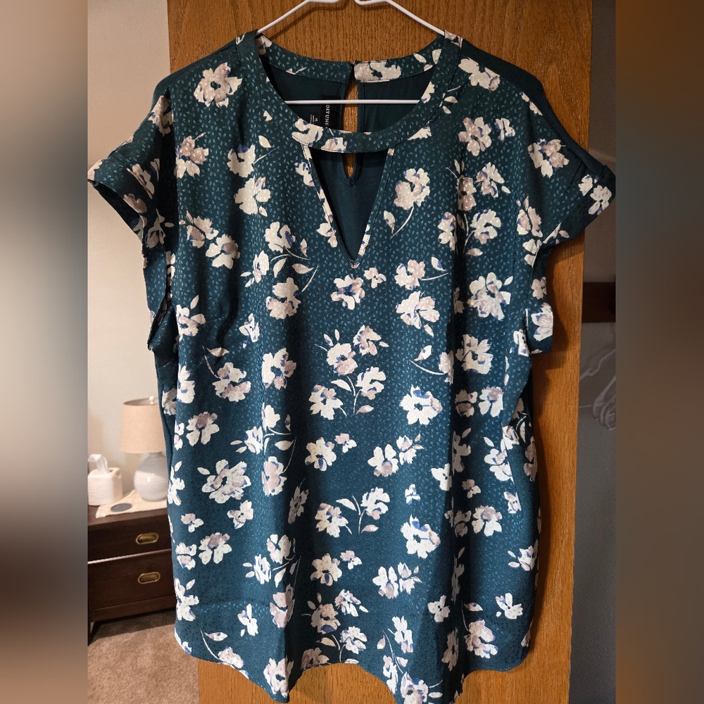 Floral Teal Blouse